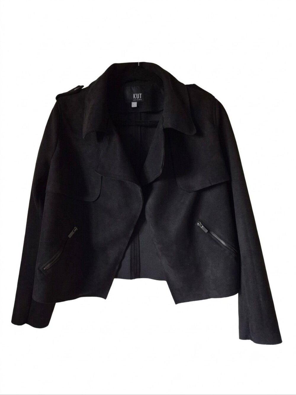 Kut from the Kloth Black Cropped Moto Jacket - Women's Medium